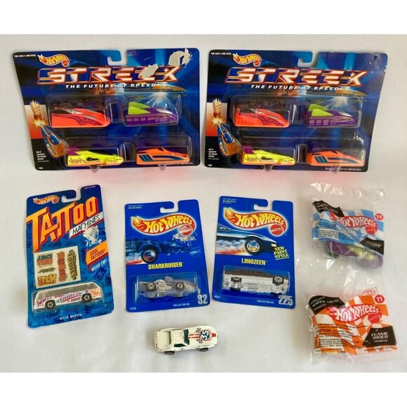 Hot Wheels Lot Diecast Cars Streex 1366 Limozeen Sharkruiser Tattoo Machines - Picture 1 of 8